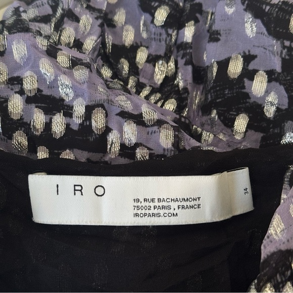 IRO Purple Metallic Printed Dilian Silk Mini Skirt - Picture 7 of 8